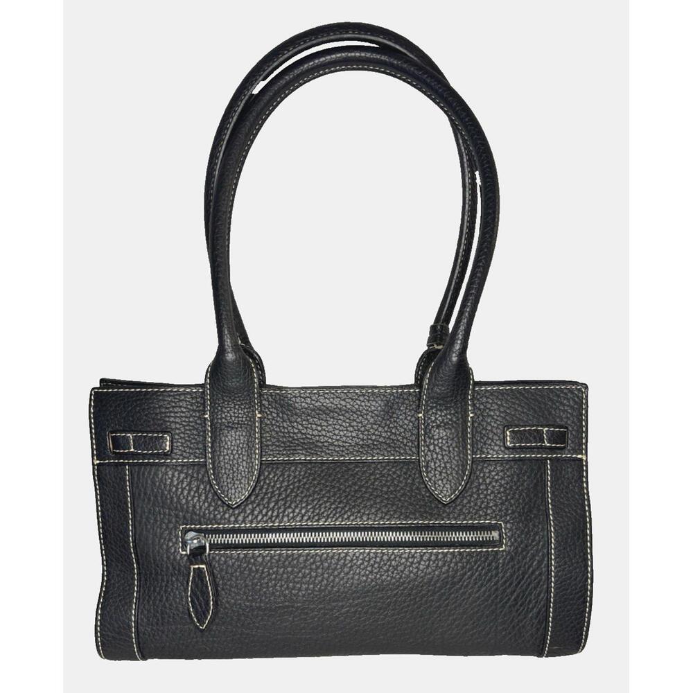 Dooney & Bourke East West Tassel Tote Purse Black Pebbled Leather EUC - Picture 4 of 6